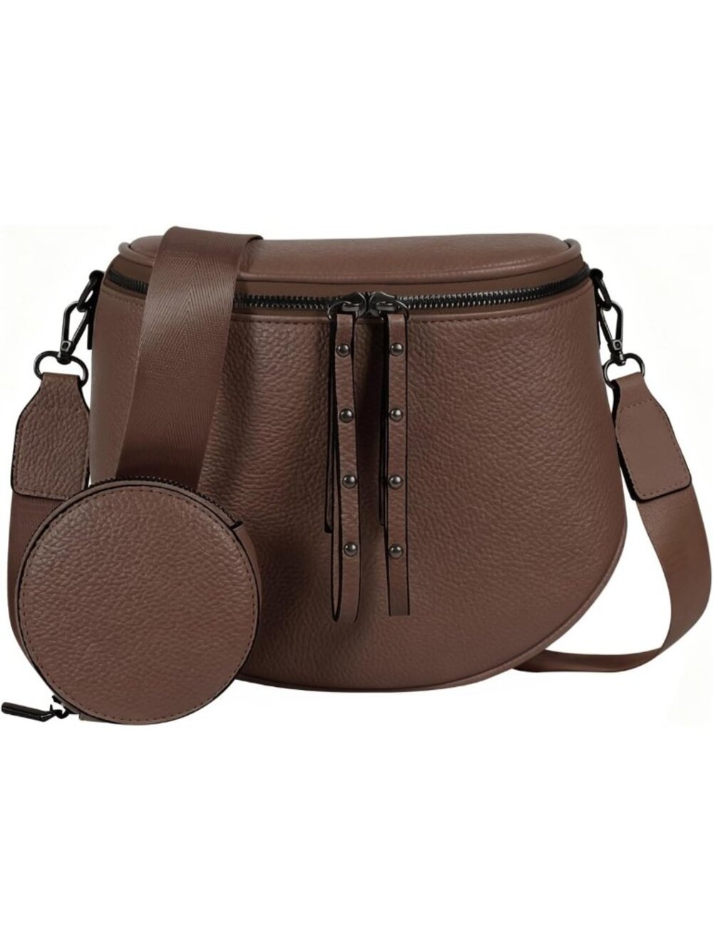 Trendy Vegan Leather Crossbody Bag for Women - Large Stylish Bum Bag